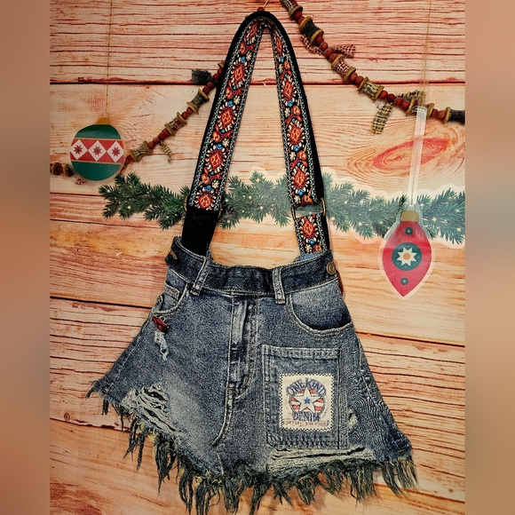 "One Kind Denim co." Handbags - "One Kind Denim" 2025 FALL COLLECTION~ CROSS BODY HIPPIE INSPIRED DENIM BAG! $55